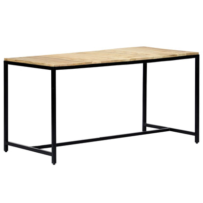 Solid Rough Mango Wood Dining Table - 140x70x75 cm Elegant Design