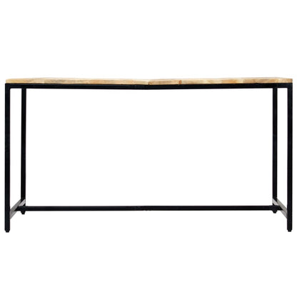 Solid Rough Mango Wood Dining Table - 140x70x75 cm Elegant Design