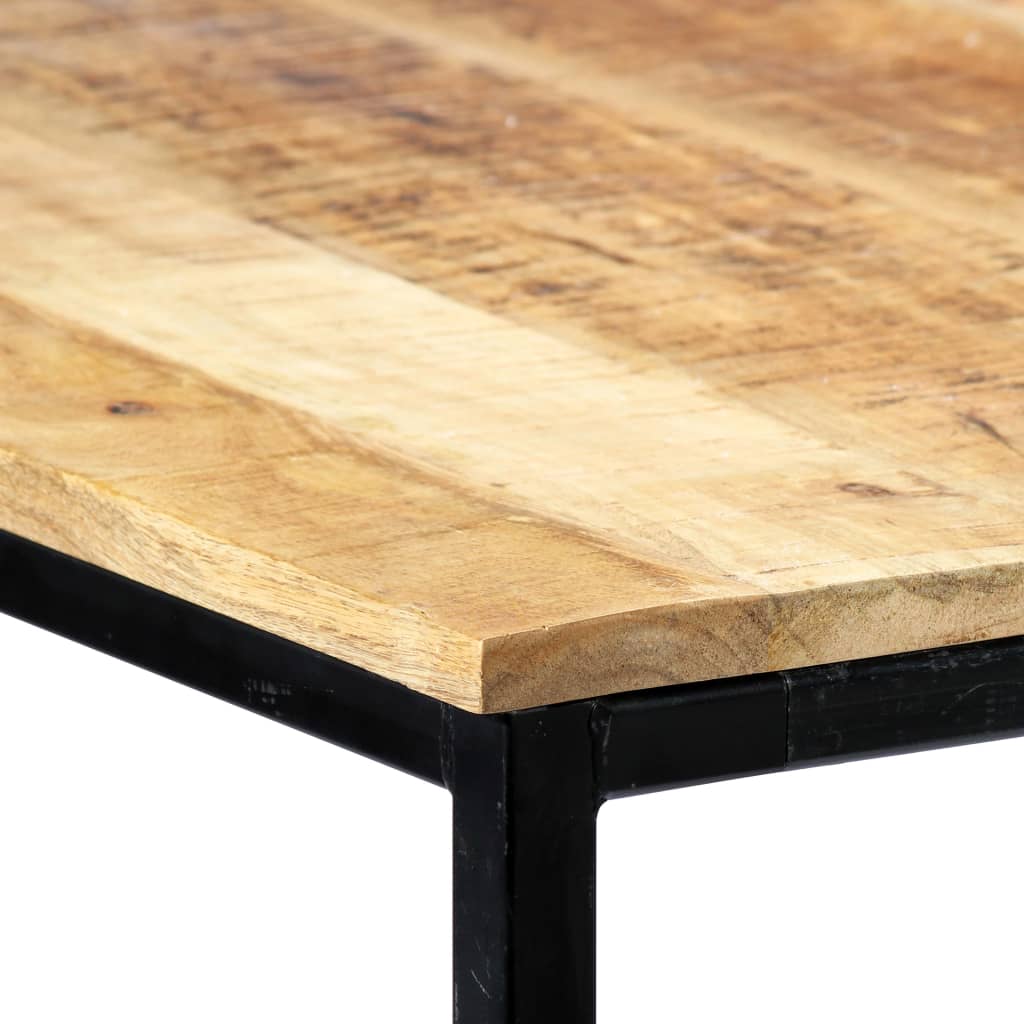 Solid Rough Mango Wood Dining Table - 140x70x75 cm Elegant Design
