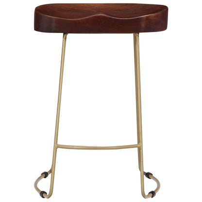 Elegant Gavin Bar Stools, Set of 2 in Solid Mango Wood
