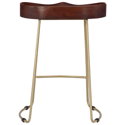 Elegant Gavin Bar Stools, Set of 2 in Solid Mango Wood