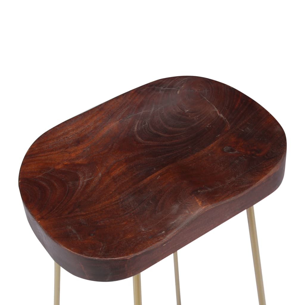 Elegant Gavin Bar Stools, Set of 2 in Solid Mango Wood