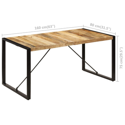 Stylish Solid Mango Wood Dining Table 160x80x75 cm