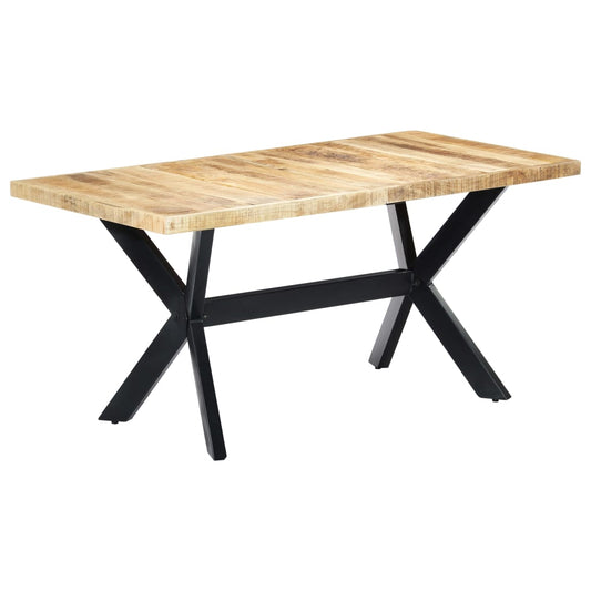 Solid Mango Wood Dining Table 160x80x75 cm - Rustic Charm