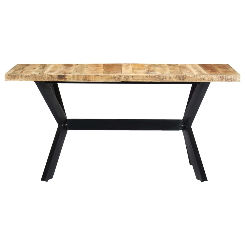 Solid Mango Wood Dining Table 160x80x75 cm - Rustic Charm