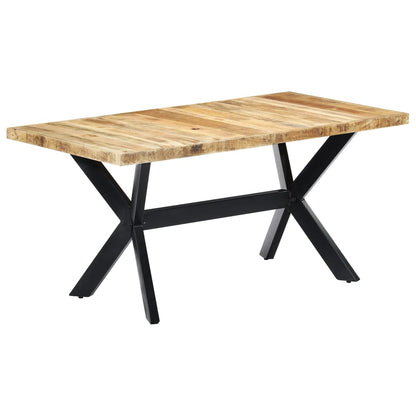 Solid Mango Wood Dining Table 160x80x75 cm - Rustic Charm