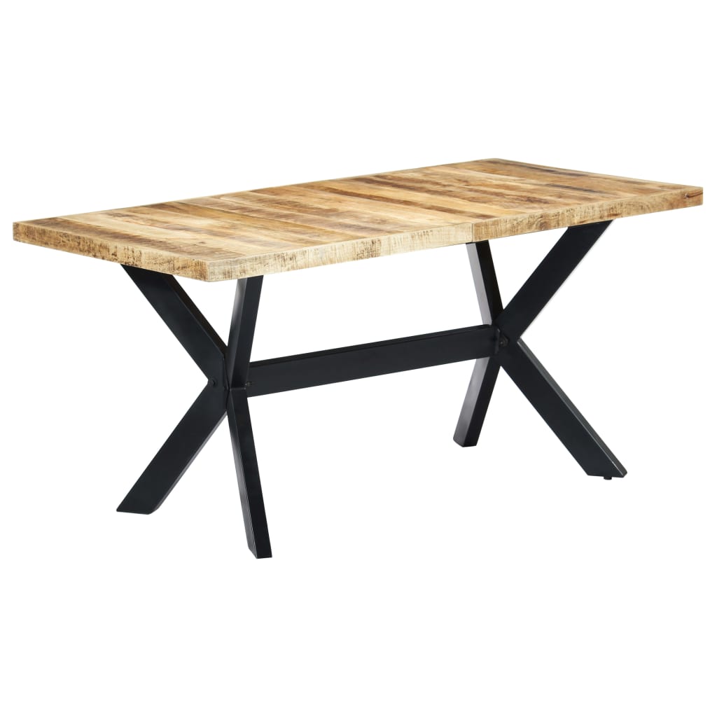 Solid Mango Wood Dining Table 160x80x75 cm - Rustic Charm