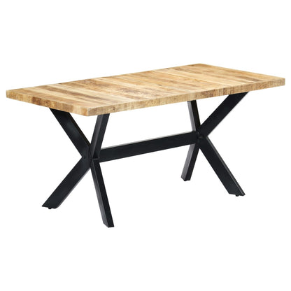 Solid Mango Wood Dining Table 160x80x75 cm - Rustic Charm