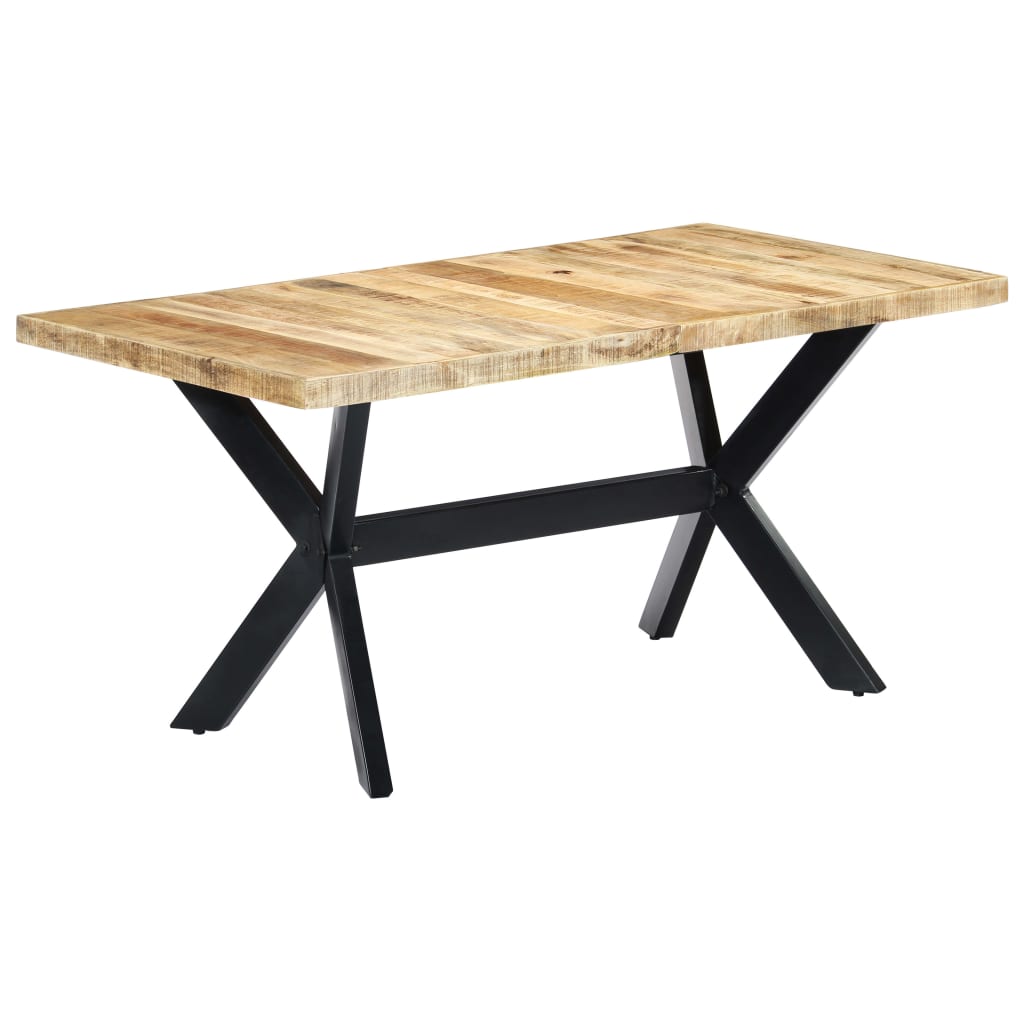 Solid Mango Wood Dining Table 160x80x75 cm - Rustic Charm