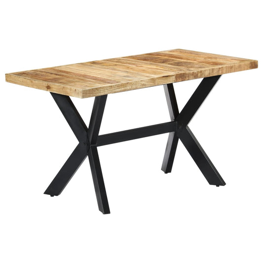 Solid Mango Wood Dining Table, 140x70x75 cm - Rustic Charm