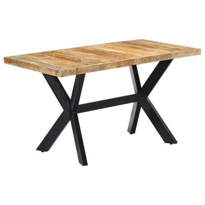 Solid Mango Wood Dining Table, 140x70x75 cm - Rustic Charm