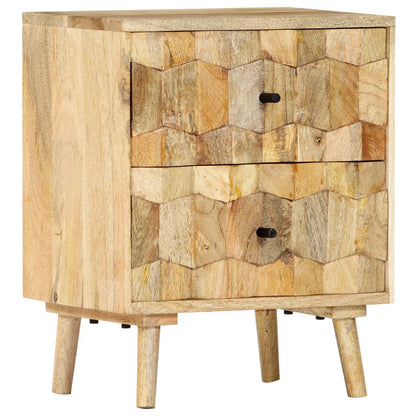 Solid Mango Wood Bedside Cabinet 40x30x50 cm - Rustic Charm