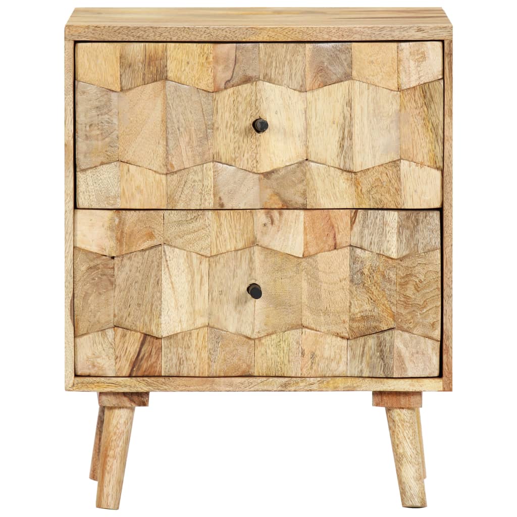 Solid Mango Wood Bedside Cabinet 40x30x50 cm - Rustic Charm