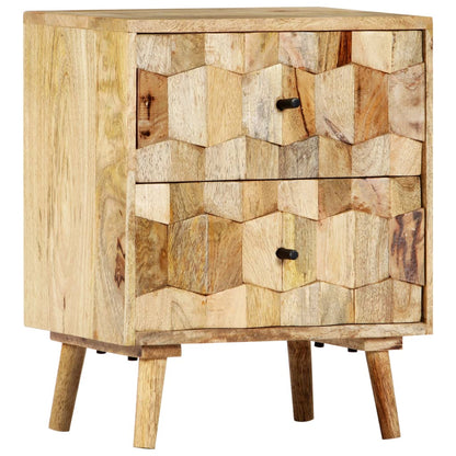 Solid Mango Wood Bedside Cabinet 40x30x50 cm - Rustic Charm