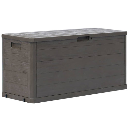 Brown 280L Garden Storage Box - Durable Outdoor Organizer