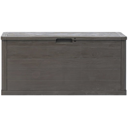 Brown 280L Garden Storage Box - Durable Outdoor Organizer