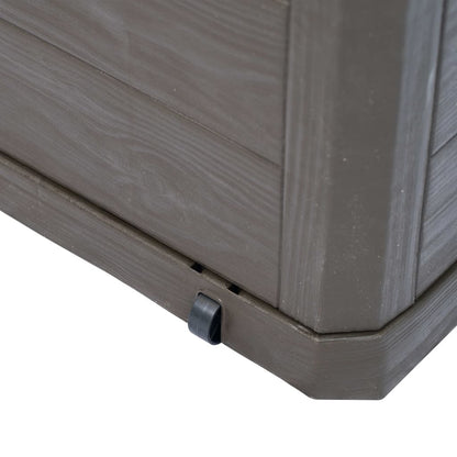 Brown 280L Garden Storage Box - Durable Outdoor Organizer