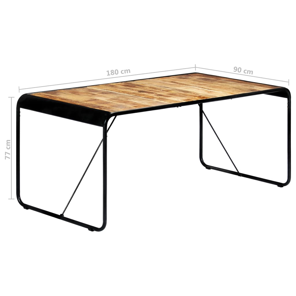 Rustic Mango Wood Dining Table - 180x90x76 cm | Solid & Durable