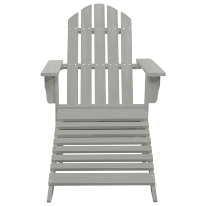 Elegant Grey Wood Garden Chair with Ottoman – Relax in Style
