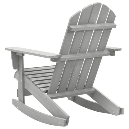 Elegant Grey Wooden Garden Rocking Chair - Stylish Outdoor Seating