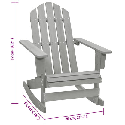 Elegant Grey Wooden Garden Rocking Chair - Stylish Outdoor Seating