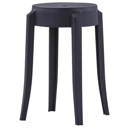 Black Plastic Stackable Stools - Set of 4, Space-Saving Design
