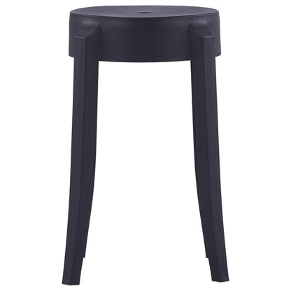Black Plastic Stackable Stools - Set of 4, Space-Saving Design