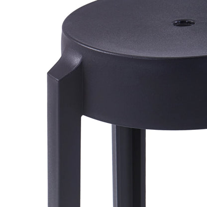 Black Plastic Stackable Stools - Set of 4, Space-Saving Design