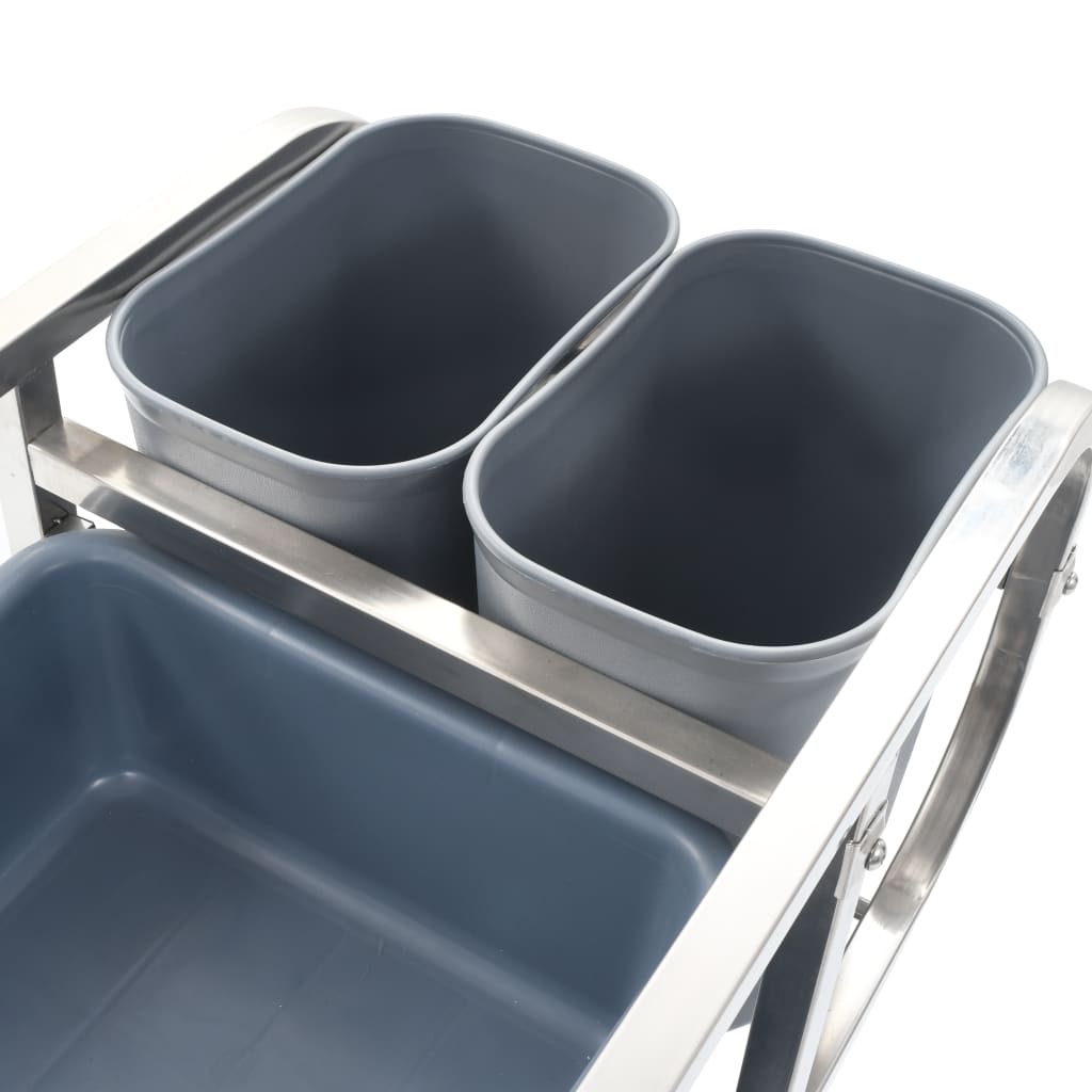 Kitchen Cart with Plastic Containers 82x43.5x92 cm