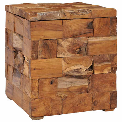 Solid Teak Wood Storage Stool - Durable and Stylish Seating Solution