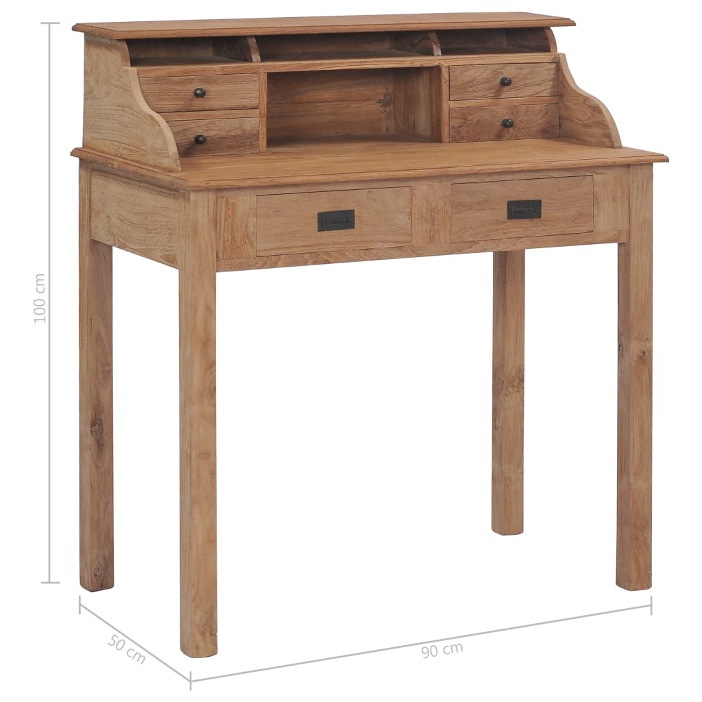 Solid Teak Wood Desk - 90x50x100 cm