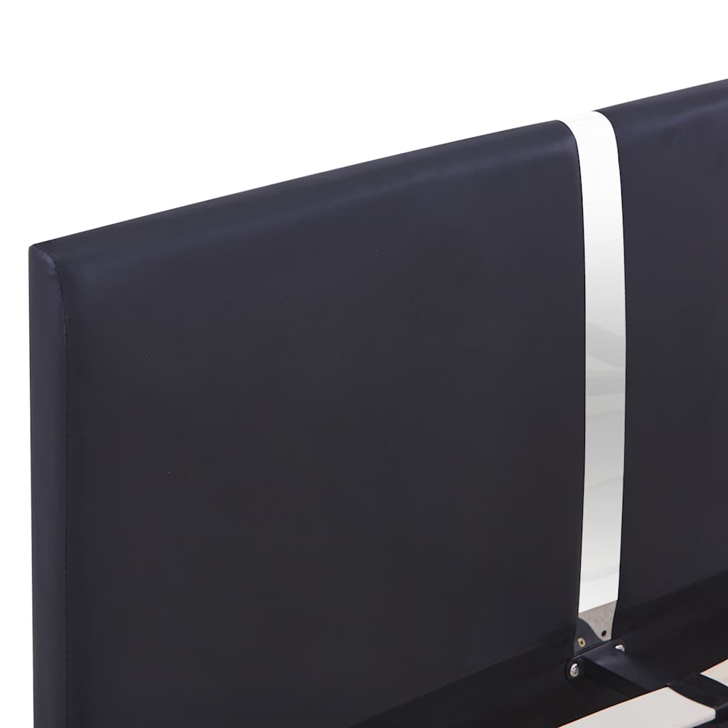 Black Faux Leather Double Bed Frame 135x190 cm Without Mattress