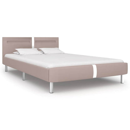 Cappuccino Double Bed Frame 135x190 cm with LED Lights
