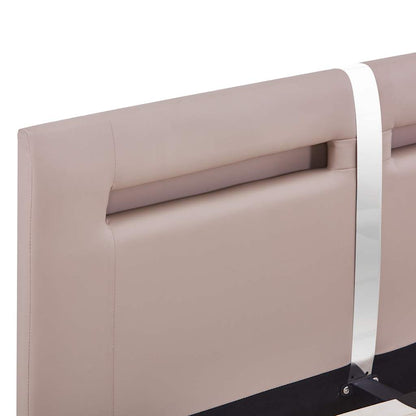 Cappuccino Double Bed Frame 135x190 cm with LED Lights