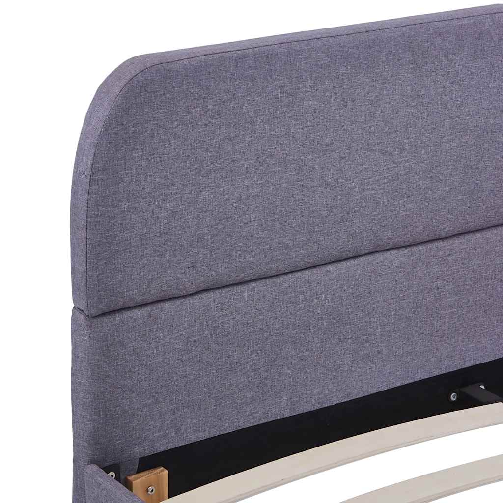 Light Grey Fabric Double Bed Frame 135x190 cm - No Mattress Included