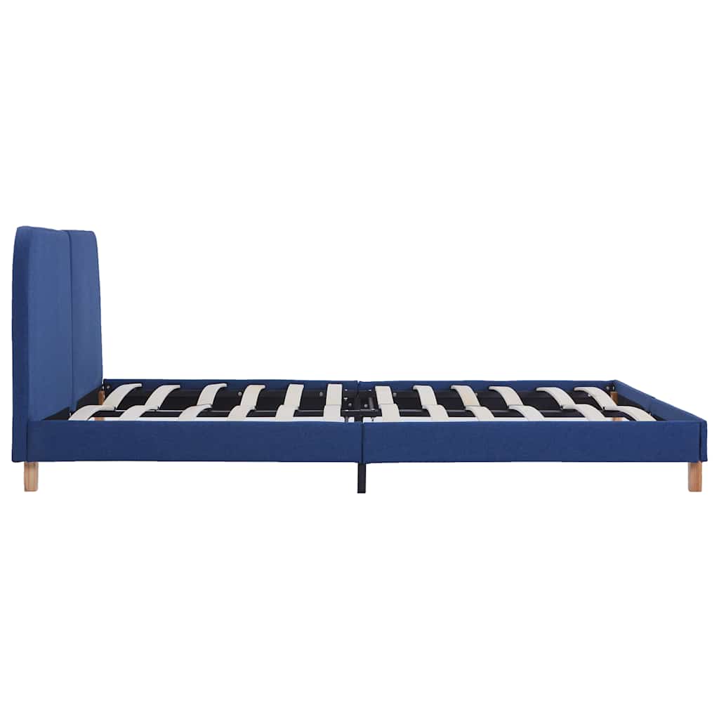 King Size Blue Fabric Bed Frame 150x200 cm - No Mattress Included