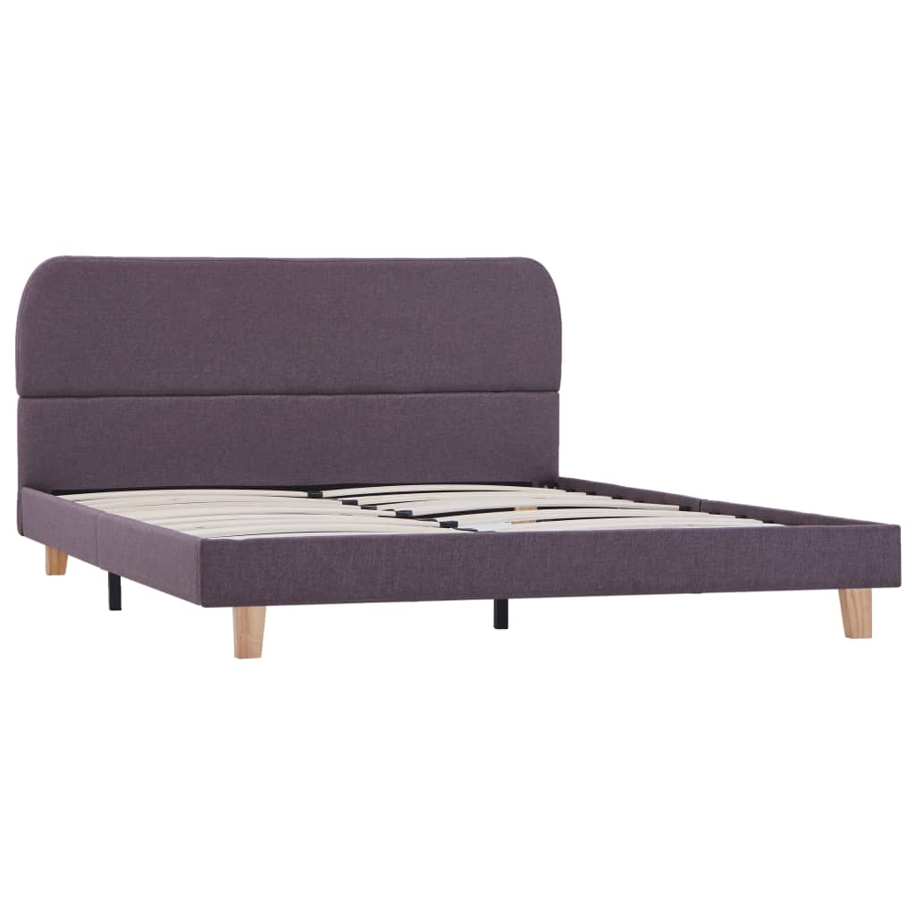 Taupe Fabric Double Bed Frame 135x190 cm - Mattress Not Included