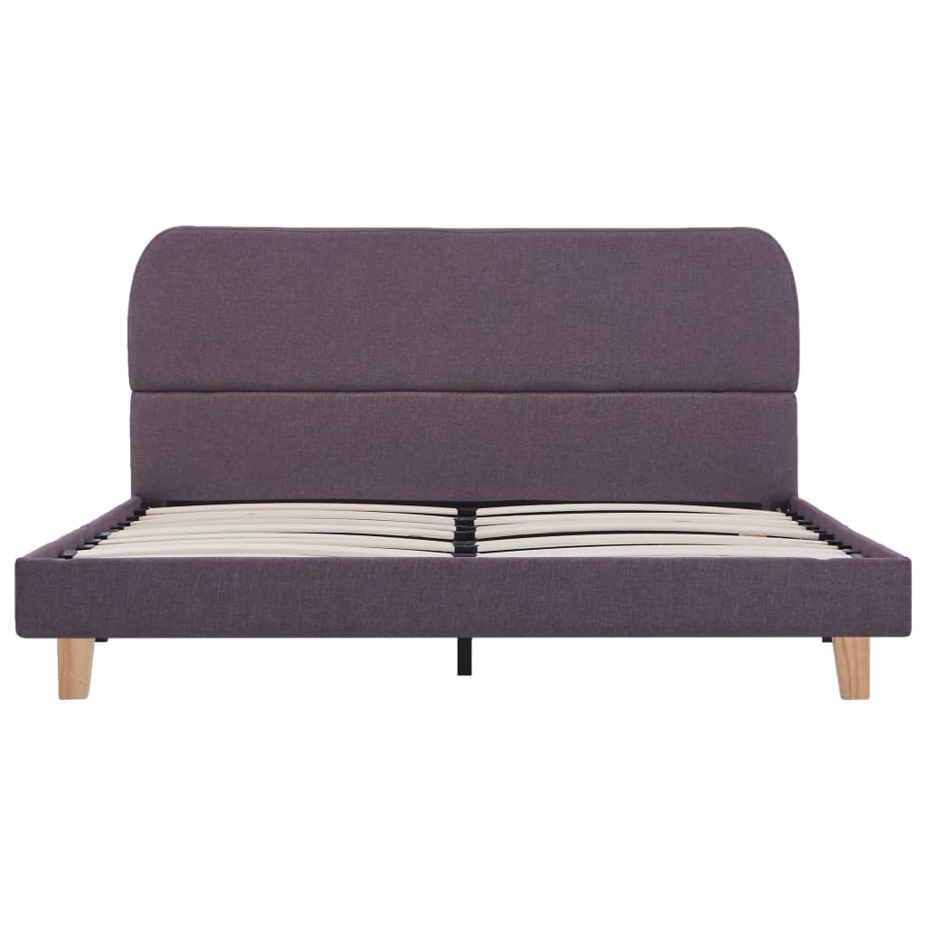 Taupe Fabric Double Bed Frame 135x190 cm - Mattress Not Included