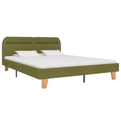 King Size Green Fabric LED Bed Frame 150x200 cm - No Mattress