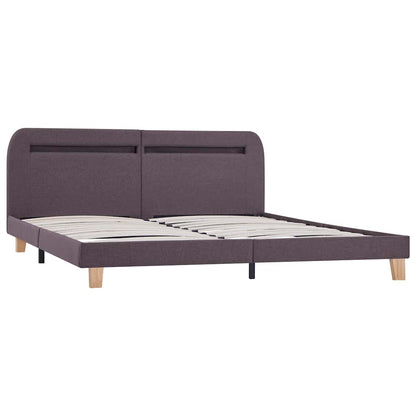 King Size Taupe Fabric LED Bed Frame - 150x200 cm (No Mattress)