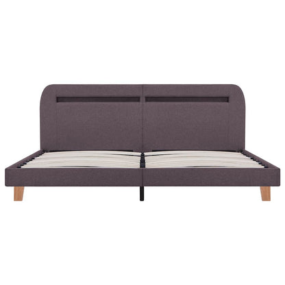 King Size Taupe Fabric LED Bed Frame - 150x200 cm (No Mattress)