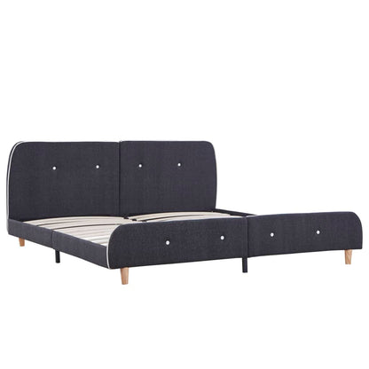 Dark Grey Fabric King Size Bed Frame 150x200 cm - No Mattress