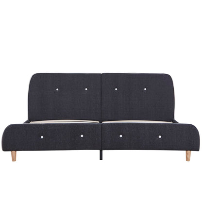 Dark Grey Fabric King Size Bed Frame 150x200 cm - No Mattress