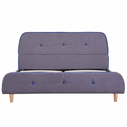Light Grey Fabric Double Bed Frame 135x190 cm (No Mattress)