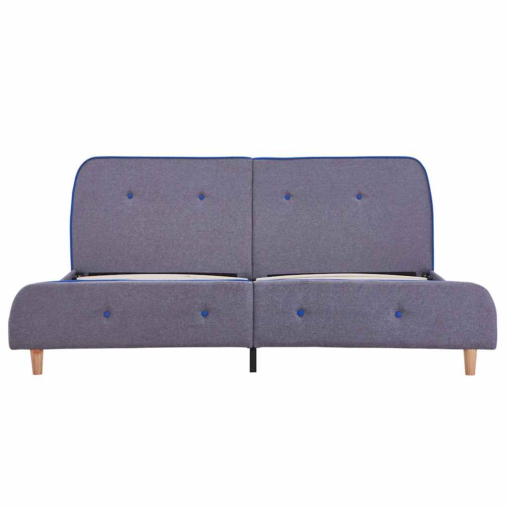 King Size Light Grey Fabric Bed Frame 150x200 cm (Mattress Not Included)