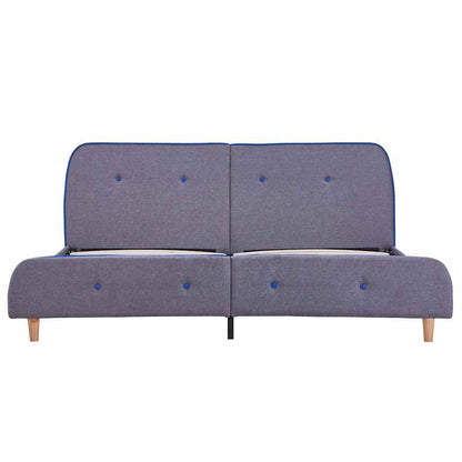 King Size Light Grey Fabric Bed Frame 150x200 cm (Mattress Not Included)