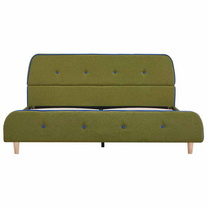 Green Fabric Double Bed Frame 135x190 cm - No Mattress Included