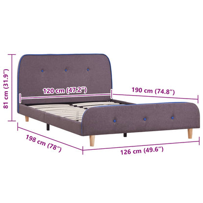 Taupe Fabric Small Double Bed Frame 120x190 cm - No Mattress