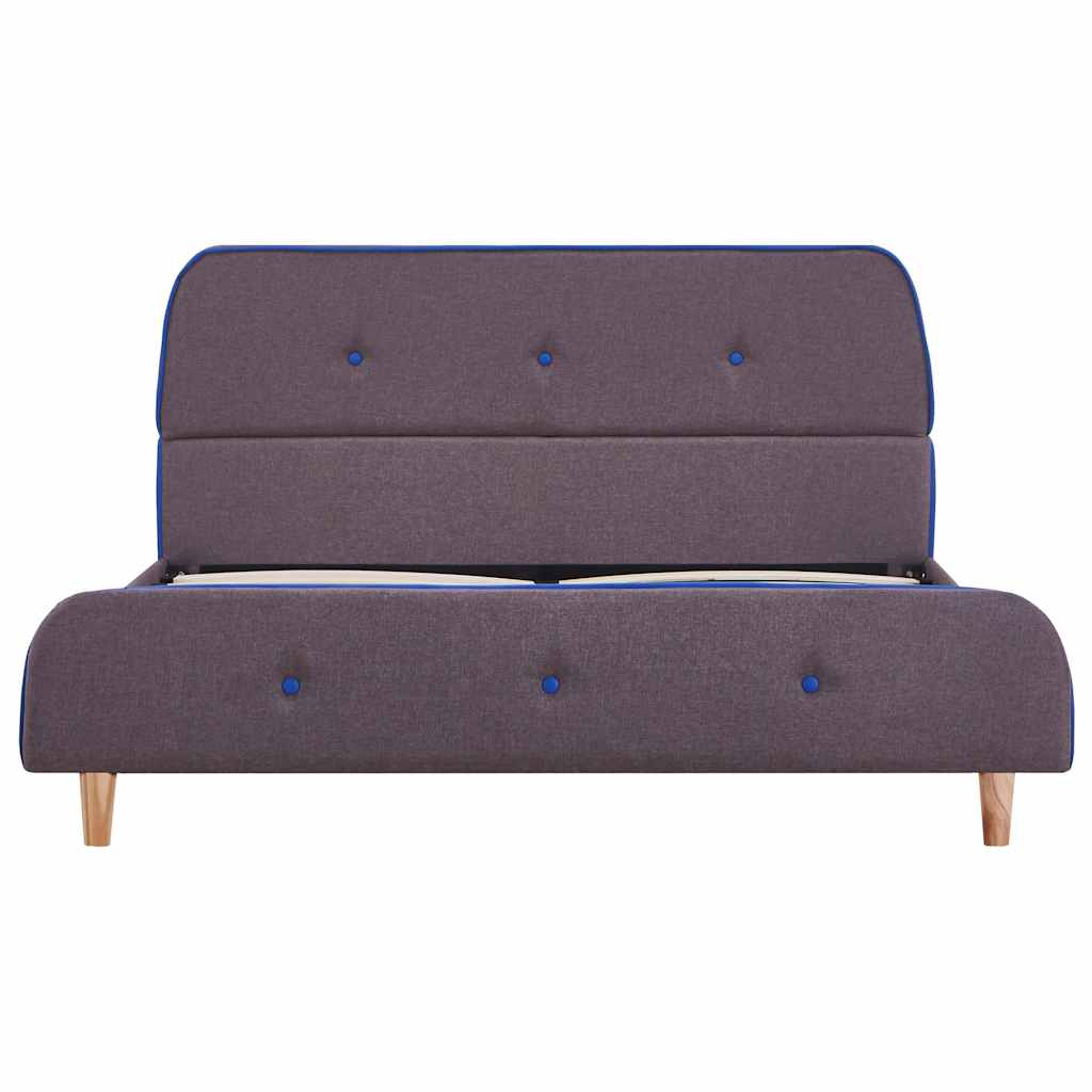 Taupe Fabric Double Bed Frame 135x190 cm - Mattress Not Included