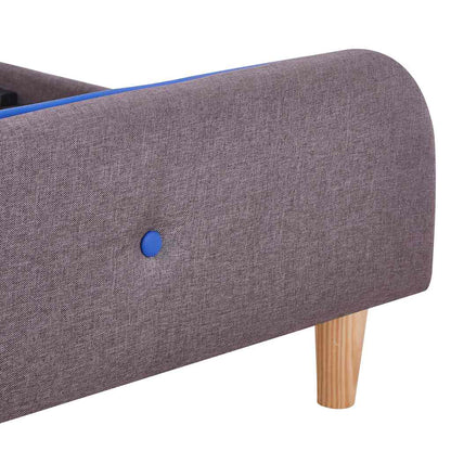 King Size Taupe Fabric Bed Frame 150x200 cm (No Mattress)